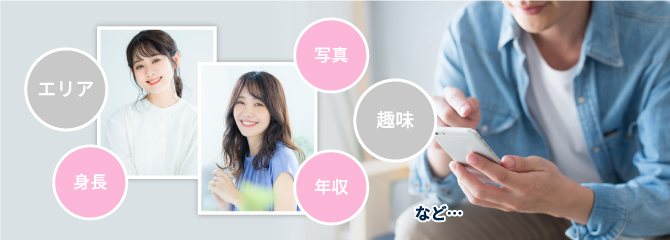 エリア、身長、写真、趣味、年収など・・・